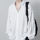 【高評価続々】春 服 メンズ 長袖 シンプル ファッション カジュアル 折襟 シングル ブレスト 無地 ボタンシャツ