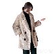 ロング丈コートシンプルファッション韓国ファッション オシャレ 服長袖一般一般折り襟ダブルブレストボタン無地防寒