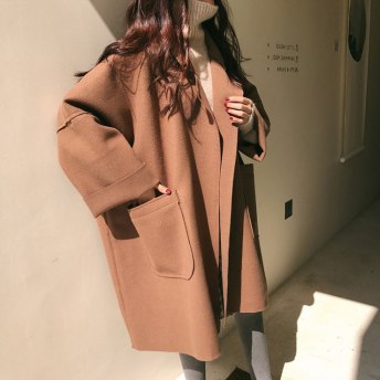 【人気ファッション】韓国風人気新制作レトロ無地ロング丈コート・ジャケット