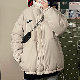 【高品質】レディース ファッション 通販 韓国系 スタンドネック ジッパーアップリケ アルファベット アウター 綿コート