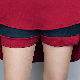 合成繊維ファッション膝上春夏レッド切り替え30~50代ハイウエストAライン無地Aラインスカート