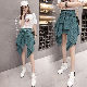 【合わせやすい】韓国 安い 通販 ファッション 超お得 春夏 ブルー レギュラーウエスト チェック柄 Aライン スカート