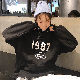 シルク生地長袖シンプルファッションカジュアル秋冬フード付きプルオーバーアルファベットパーカー・トレーナー
