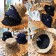 オールシーズンホワイトブラック刺繍帆布サークル帽子