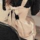 ポリエステル半袖ファッション韓国系ショート丈春夏ラウンドネックプルオーバーカーキリボンボウタイハイウエストプリーツスカート配色ワンピース