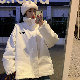 「インスタ超人気！」韓国風新作長袖ふわふわ暖かい秋冬スタンドネックジッパークリームアウター