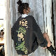 【激安セール】韓国 サイズ 豊富 通販 ファッション 人気 学園風 ラウンドネック プルオーバー プリント パーカー・トレーナー