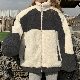 長袖ファッション韓国系秋冬スタンドネックジッパー切り替え10~20代20~30代配色綿コート