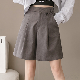 ファッション韓国系春夏秋ハイウエストショート丈（3分4分丈）無地なしショートパンツ