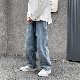 「韓国系ファッション」春 服 メンズ シンプル カジュアル レギュラー ウエスト レギュラー丈 デニムパンツ