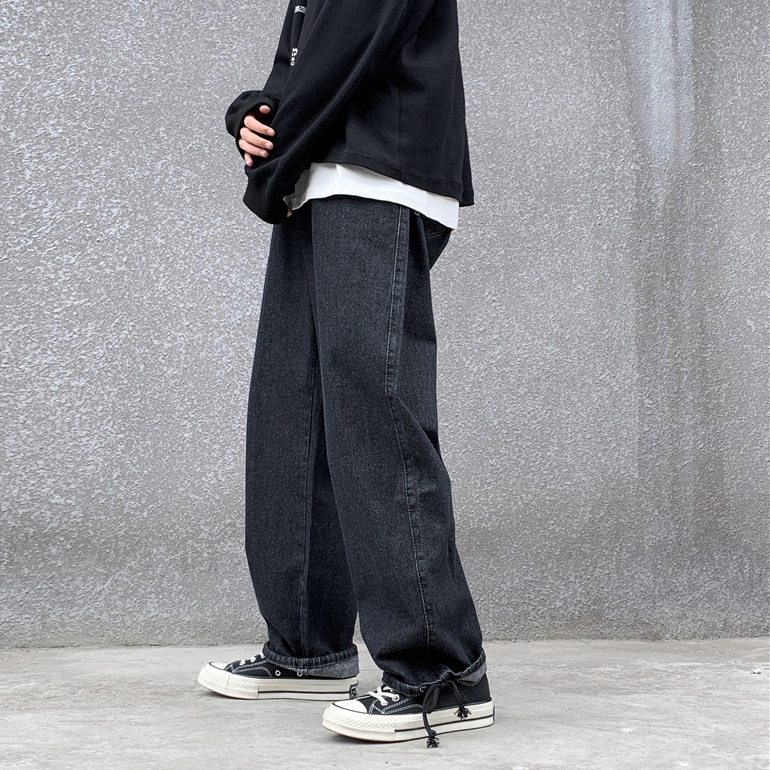 人気位商品韓国系ファッション シンプルカジュアルレギュラーウエストレギュラー丈デニムパンツメンズ Pgwow公式サイト