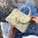 PUマグネットハンドバッグ肩掛け斜め掛け無地スウィートシンプルファッション刺繍金属飾り真珠ショルダーバッグ·ハンドバッグ