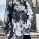 プリントシングルブレスト夏配色ポリエステル長袖ファッション折襟ショート丈なしシンプル韓国系トップス