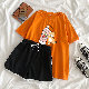 オレンジ/Tシャツ+ブラック/パンツ