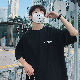 【今季マストバイ】韓国 ストリート メンズ ファッション カジュアル 韓国系 夏 ラウンドネック プルオーバー プリント トップス tシャツ