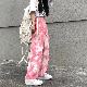 【おしゃれ度アップ】カジュアルパンツ レディースファッション レギュラーウエスト レギュラー丈 プリント