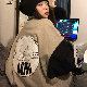 【一枚で視線を奪う】韓国系ファッション レトロ シングル ブレスト 春秋 プリント スタンドネック ジャケット