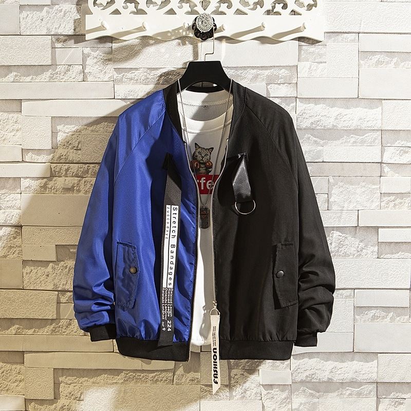 【流行の予感】人気アイテム シンプル ファッション ジッパー ファスナー 配色 アウター ジャケット