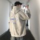 【韓国風ファッション】コットン 長袖 シンプル オールシーズン フード付き プルオーバー プリント 落書き トップス