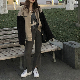 【一枚で視線を奪う】韓国系ファッション レトロ シングル ブレスト 春秋 プリント スタンドネック ジャケット