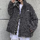 ファッション韓国系秋冬スタンドネックジッパー切り替え無地ヒョウ柄ジャケット