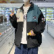 シンプルファッションカジュアル定番韓国系秋折り襟ジッパープリント配色プリントアウター