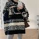 秋冬ボーダーラウンドネックシンプルファッション 通販 韓国 可愛い 服 プルオーバー長袖セーター・カットソー