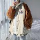 激安 メンズ ファッション 服 安い 通販 韓国配色長袖ボタン折り襟シンプル秋冬コーデュロイアウター