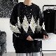 春ファッション【特別デザイン】トップス メンズ シンプル 韓国 ファッション 菱チェック柄 ラウンドネック プルオーバー 配色 メンズの服