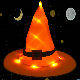 2019ハロウィーン冬秋レッドパープルローズオレンジストラップ帆布ボウタイラメ入りトライアングル帽子