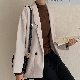 長袖シンプルカジュアル韓国系秋折襟シングルブレスト無地スーツ