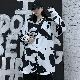 ポリエステル長袖韓国系夏折襟シングルブレストプリント配色カジュアル・シフォンブラウス