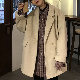 ナイロン長袖シンプルファッションキュートキャンパス秋冬折襟シングルブレスト無地ロング丈コート・ジャケット