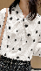ポリエステル長袖ファッション通勤/OLフェミニンランタンスリーブ秋冬春秋リボンカラープルオーバーホワイトアプリコット切り替えドット柄カジュアル・シフォンブラウス