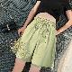 ポリエステルポリエステルシンプルファッションカジュアル夏グリーンブラックレッドアプリコット20~30代ハイウエストショート丈（3分4分丈）無地ショートパンツ