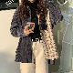 長袖シンプルファッションカジュアル春秋折襟シングルブレスト切り替え配色カジュアル・シフォンブラウス