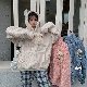 【今季大注目のアップ】韓国系ファッション シンプル フード付き プルオーバー スエード 動物柄 パーカー・トレーナー