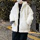 韓国系カジュアルジッパー冬無地なしフード付き秋一般一般ファッション長袖シンプルアウター