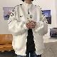 シンプルファッションカジュアル学園風ストリート系韓国系スタンドネックジッパー切り替えアルファベット綿コート
