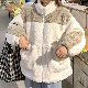 シンプルファッションカジュアル通勤/OLスウィート韓国系スタンドネックジッパー切り替え配色綿コート