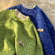 【SNSで大騒ぎ】韓国ファッション シンプル カジュアル 春冬秋 ラウンドネック プルオーバー 配色 セーター・カットソー