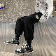 ファッションカジュアルストリート系韓国系レギュラーウエストアンクル丈（9分丈）アルファベット配色ボトムス