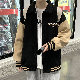 アルファベットファッション冬長袖カジュアルシングルブレスト切り替え折り襟一般一般秋韓国系ジャケット