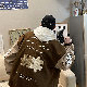 【おしゃれ度高め】プリント 韓国系 シングルブレスト カジュアル スタンドネック ファッション 配色 秋 プリント アルファベット シンプル 冬ジャケット