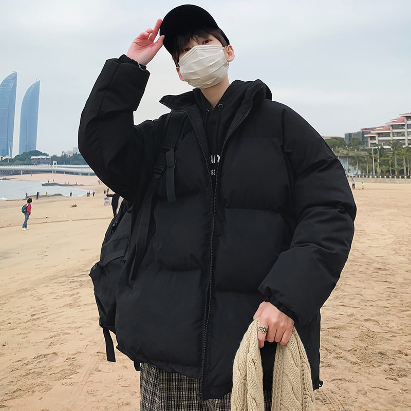  ポリエステル 長袖 シンプル ファッション カジュアル 韓国系 一般 一般 冬 秋 スタンドネック ジッパー 無地 なし綿コート・ダウンジャケット