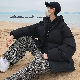  ポリエステル 長袖 シンプル ファッション カジュアル 韓国系 一般 一般 冬 秋 スタンドネック ジッパー 無地 なし綿コート・ダウンジャケット