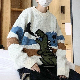  ニット 長袖 シンプル ファッション 一般 一般 春 冬 秋 ラウンドネック プルオーバー プリント 動物柄セーター