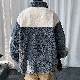 【お買い得】ファッション カジュアル レトロ 定番 冬 スタンドネック ジッパー 配色 ラムウール 綿コート・ダウンジャケット