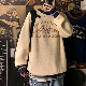 【高見えデザイン】ファッション カジュアル 秋 ラウンドネック プルオーバー プリント アルファベット 配色 セーター