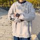 【組み合わせ自由】ニット 長袖 シンプル 韓国系 ラウンドネック プルオーバー 切り替え 配色 セーター